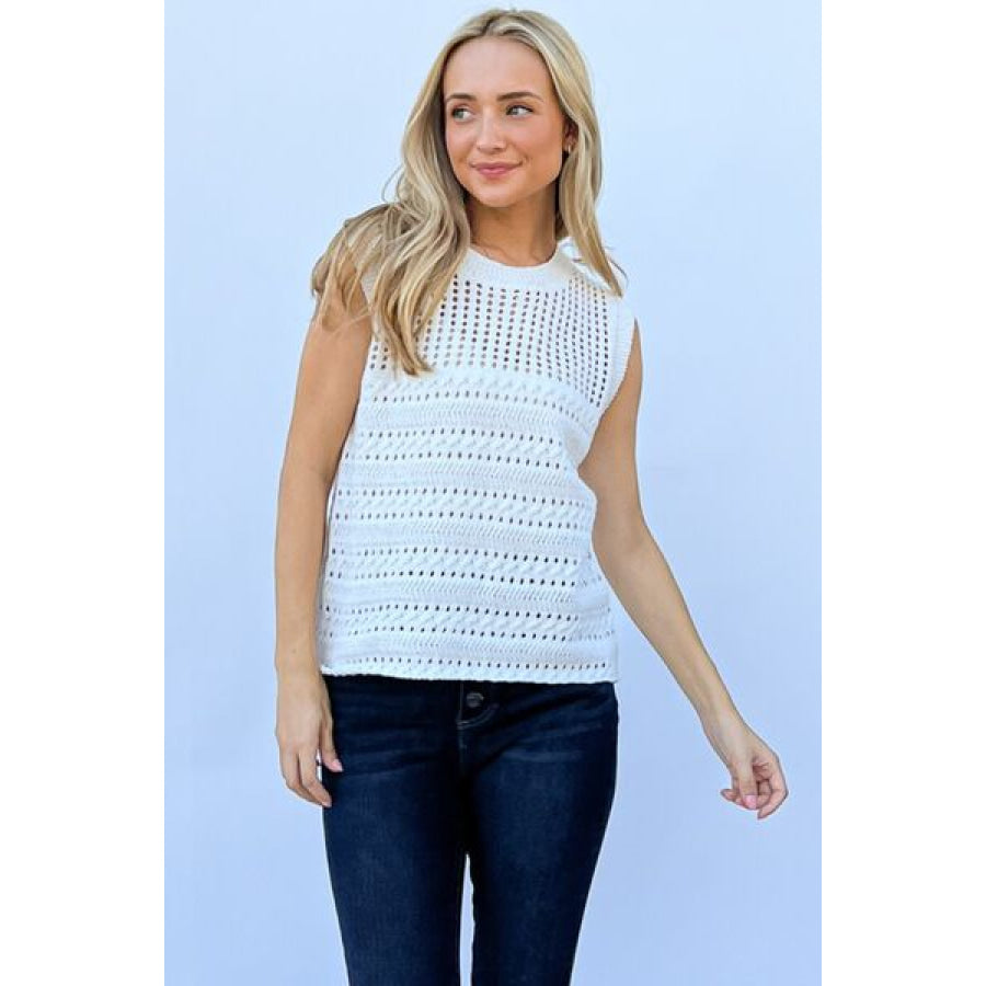 And The Why Hollowed Out Buttoned Tank Apparel Accessories