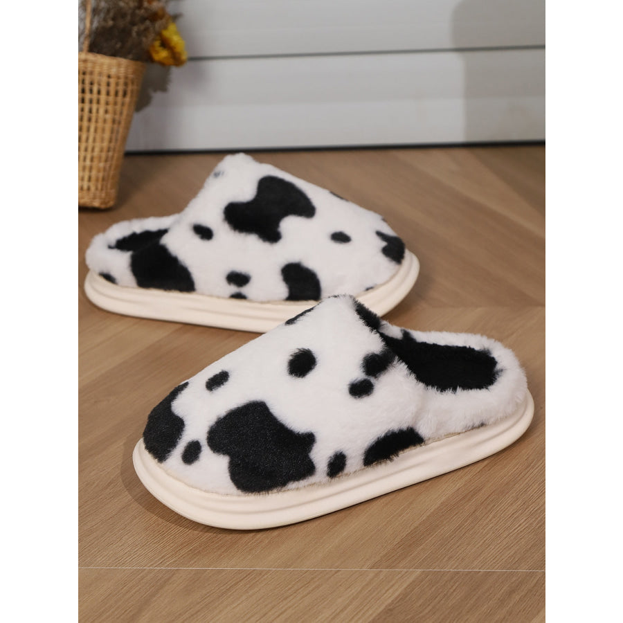 Animal Print Faux Fur Slippers Apparel and Accessories