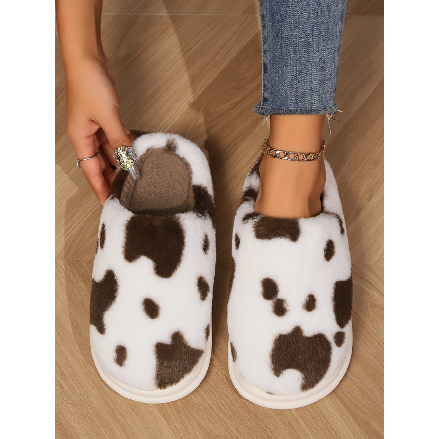 Animal Print Faux Fur Slippers Coffee Brown / 36-37(US5-6) Apparel and Accessories