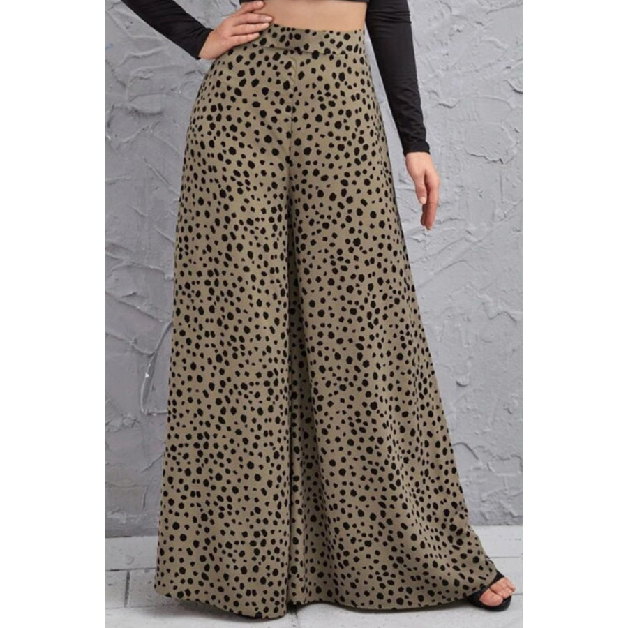 Animal Print High-Rise Culottes Olive / S