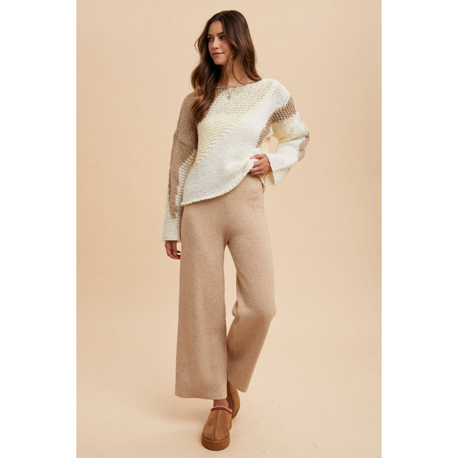 Annie Wear Color Block Drop Shoulder Sweater Apparel and Accessories