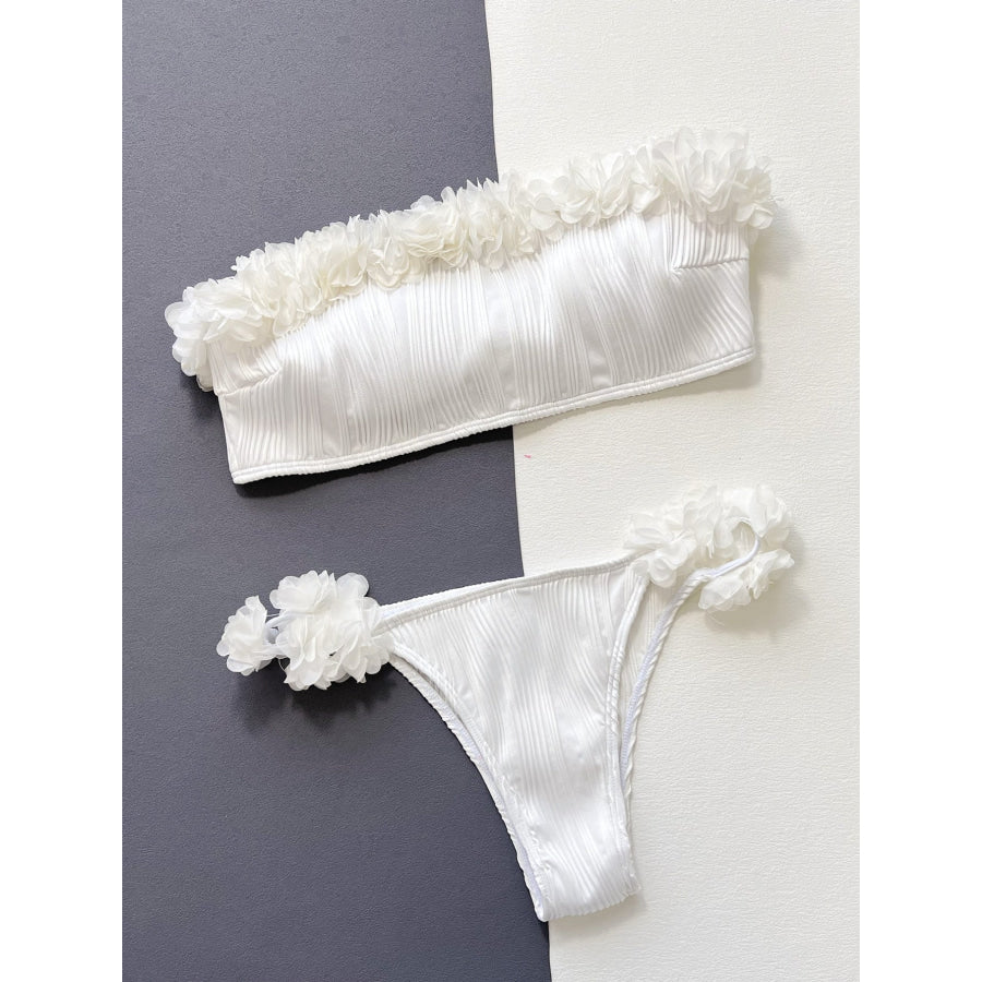 Applique Tie Back Two-Piece Bikini Set Apparel and Accessories