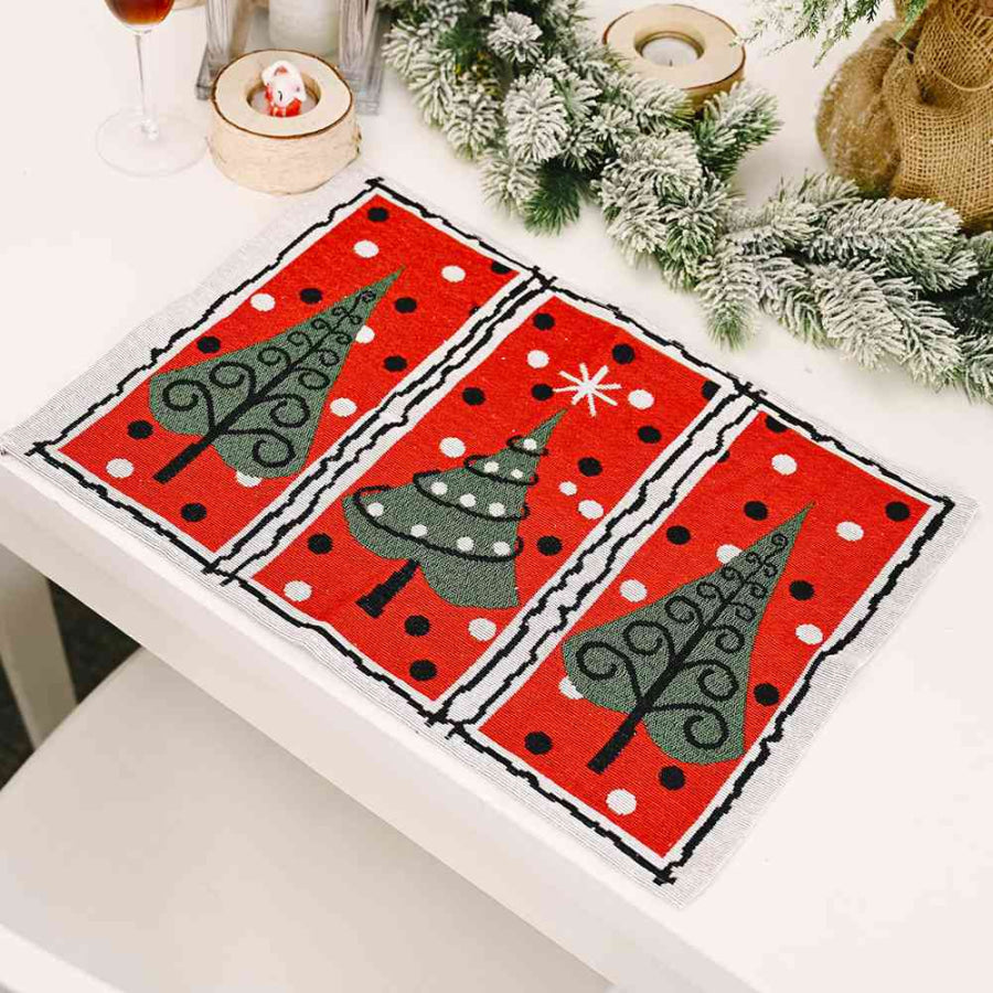 Assorted 2-Piece Christmas Placemats Tree / One Size