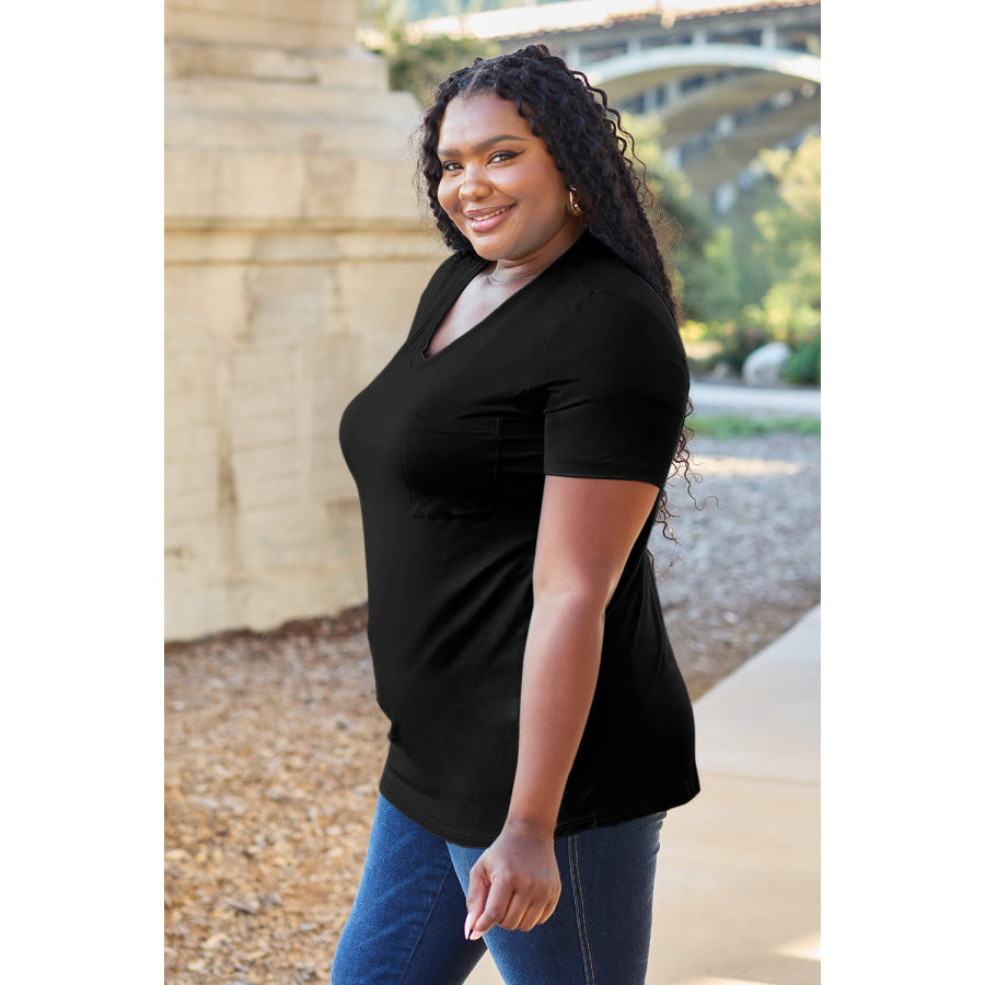 Basic Bae Bamboo Full Size V-Neck Short Sleeve T-Shirt Apparel and Accessories