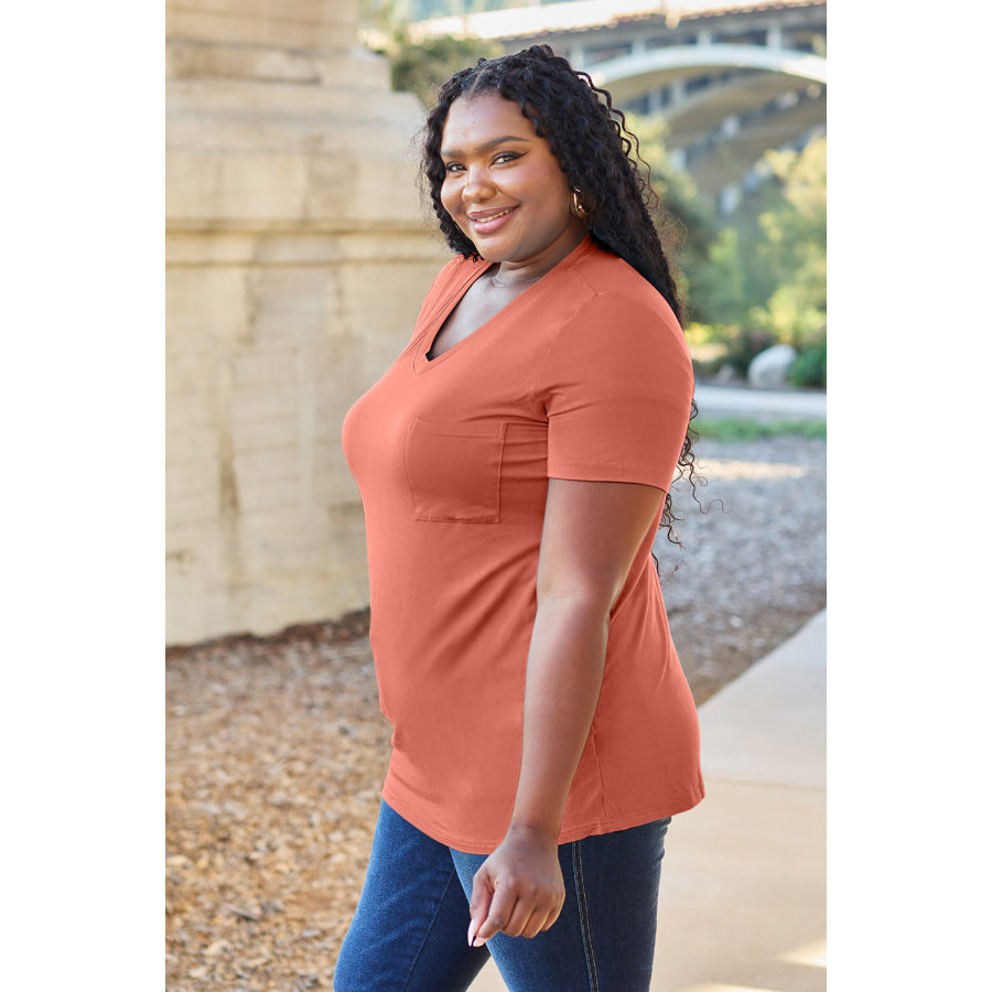 Basic Bae Bamboo Full Size V-Neck Short Sleeve T-Shirt Apparel and Accessories