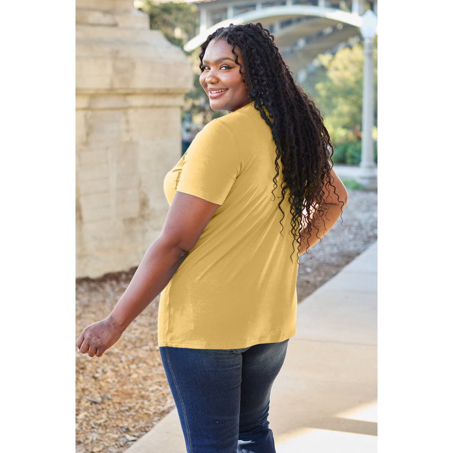 Basic Bae Bamboo Full Size V-Neck Short Sleeve T-Shirt Apparel and Accessories