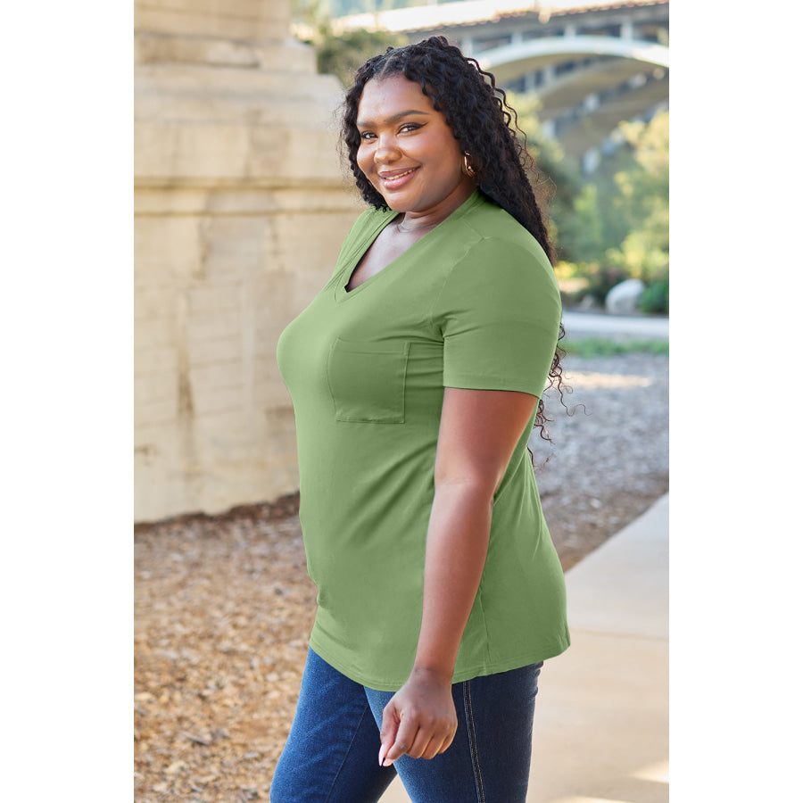 Basic Bae Bamboo Full Size V-Neck Short Sleeve T-Shirt Apparel and Accessories