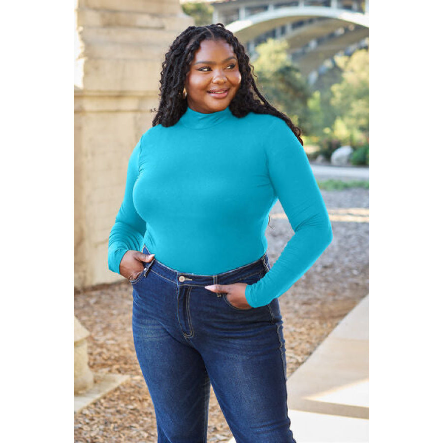 Basic Bae Full Size Mock Neck Long Sleeve Bodysuit Clothing