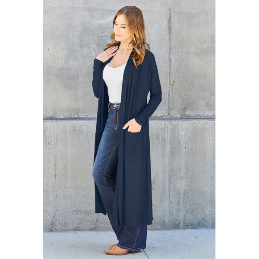 Basic Bae Full Size Open Front Long Sleeve Cover Up Apparel and Accessories