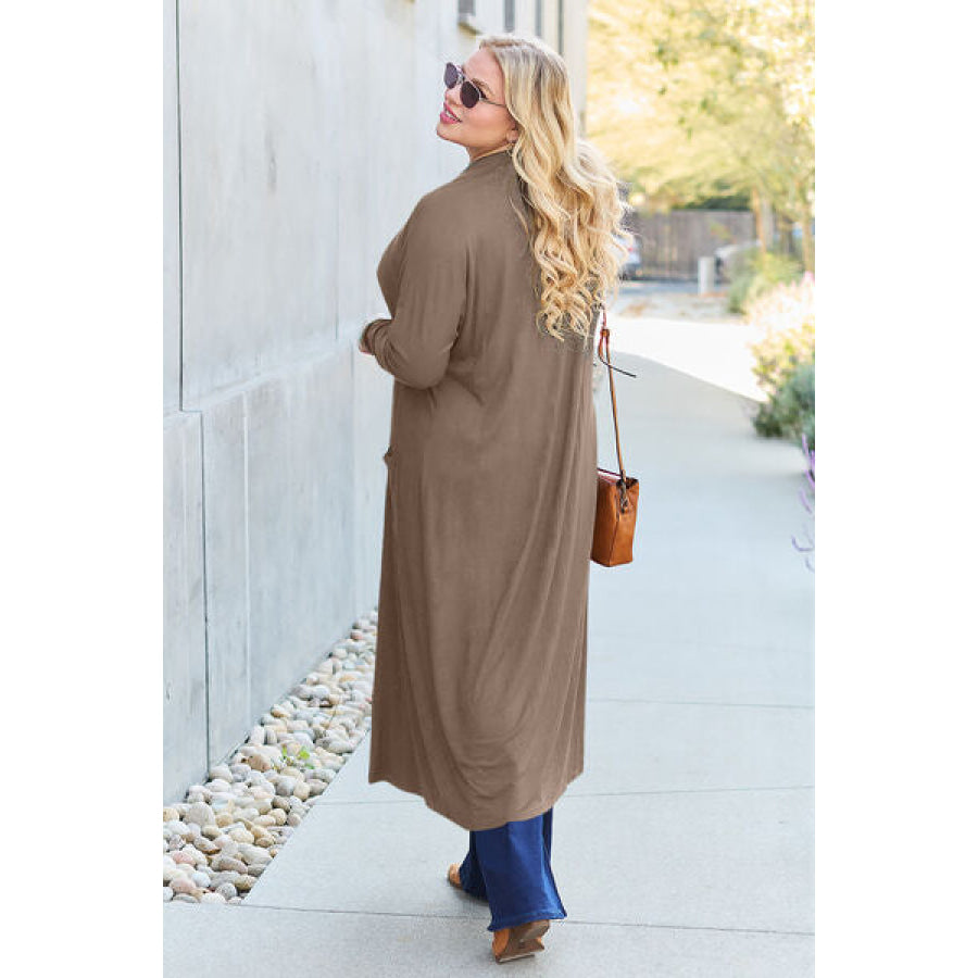 Basic Bae Full Size Open Front Long Sleeve Cover Up Apparel and Accessories