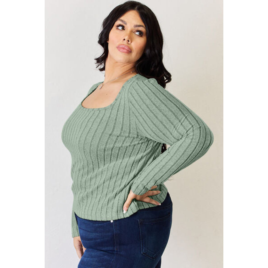 Basic Bae Full Size Ribbed Long Sleeve T-Shirt Apparel and Accessories