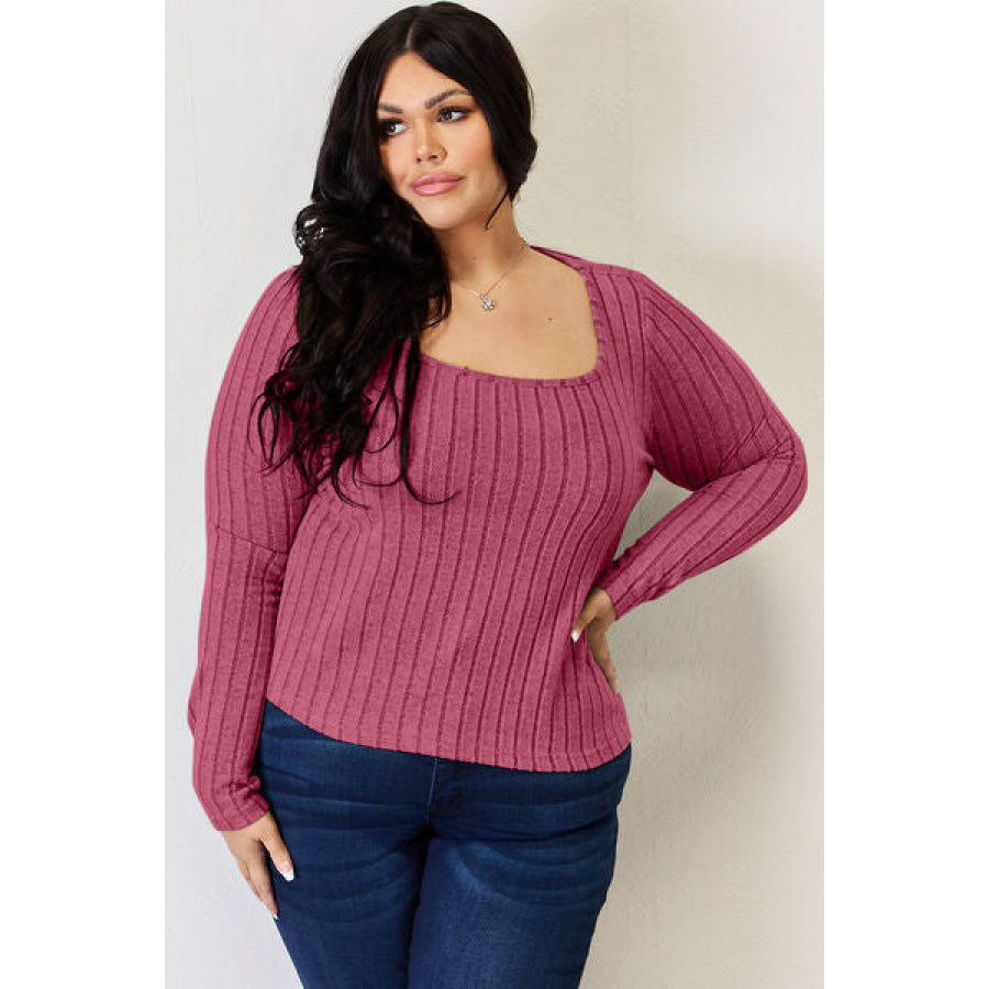 Basic Bae Full Size Ribbed Long Sleeve T-Shirt Apparel and Accessories