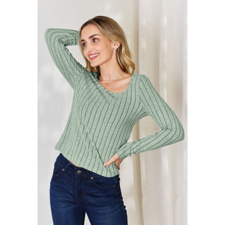 Basic Bae Full Size Ribbed Long Sleeve T-Shirt Apparel and Accessories