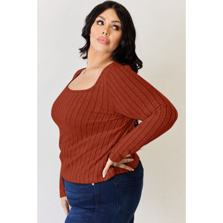 Basic Bae Full Size Ribbed Long Sleeve T-Shirt Apparel and Accessories