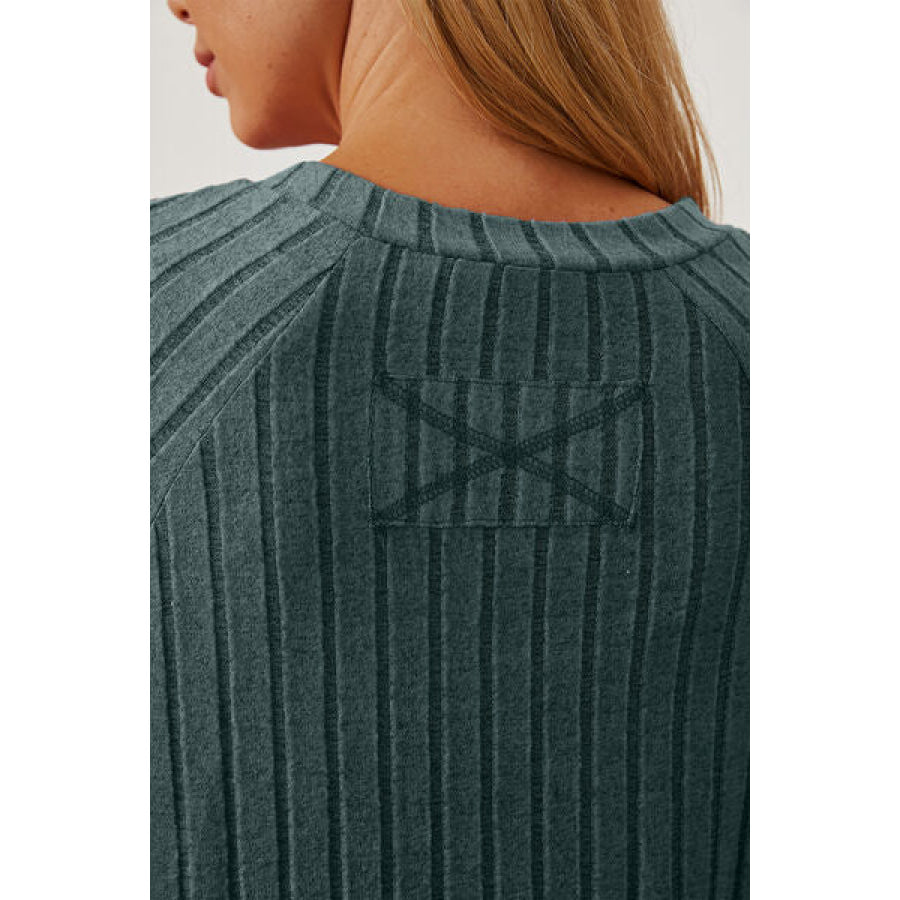 Basic Bae Full Size Ribbed Thumbhole Sleeve T-Shirt Clothing