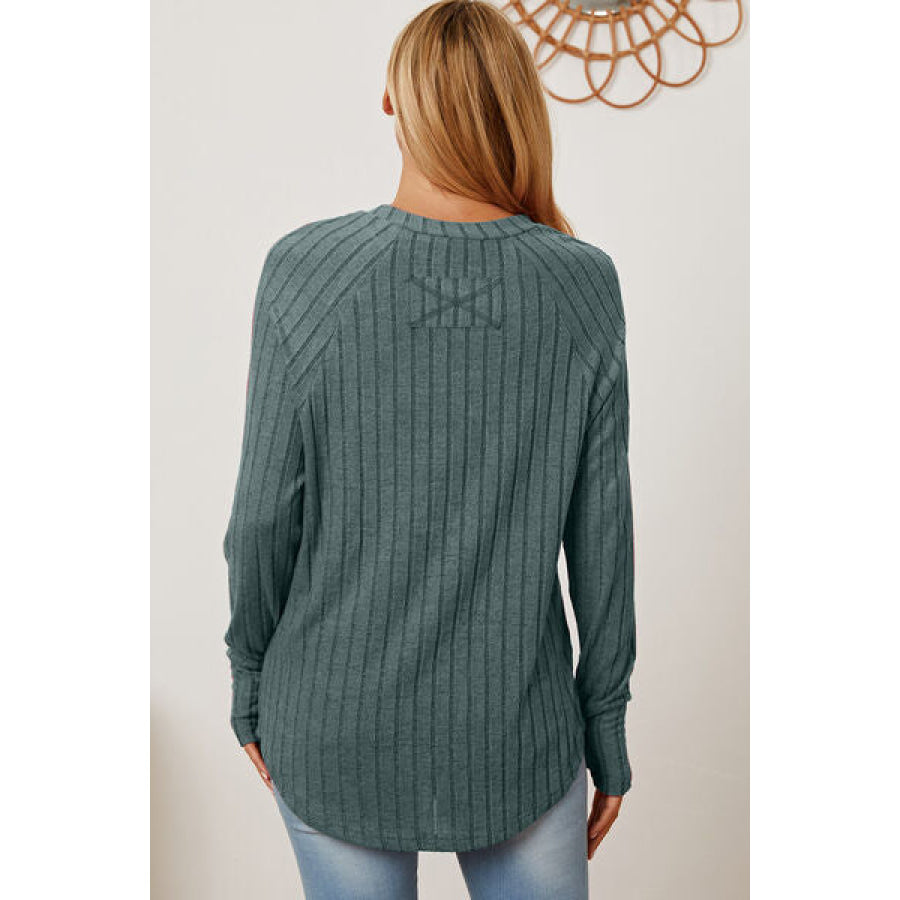 Basic Bae Full Size Ribbed Thumbhole Sleeve T-Shirt Clothing