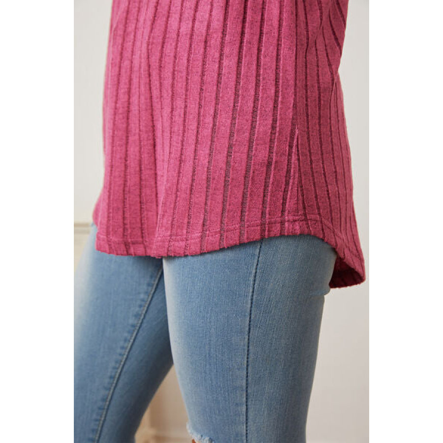 Basic Bae Full Size Ribbed Thumbhole Sleeve T-Shirt Clothing