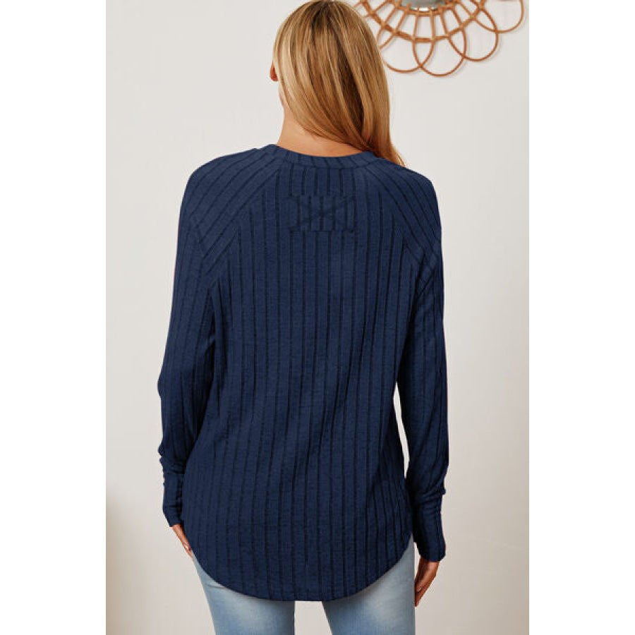 Basic Bae Full Size Ribbed Thumbhole Sleeve T-Shirt Clothing