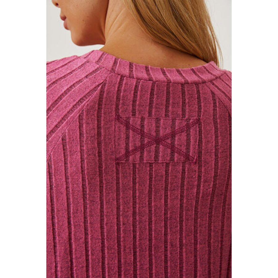 Basic Bae Full Size Ribbed Thumbhole Sleeve T-Shirt Clothing