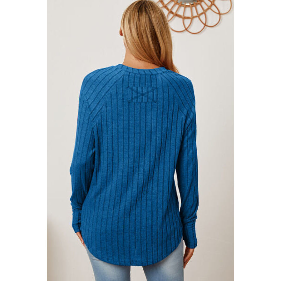 Basic Bae Full Size Ribbed Thumbhole Sleeve T-Shirt Clothing