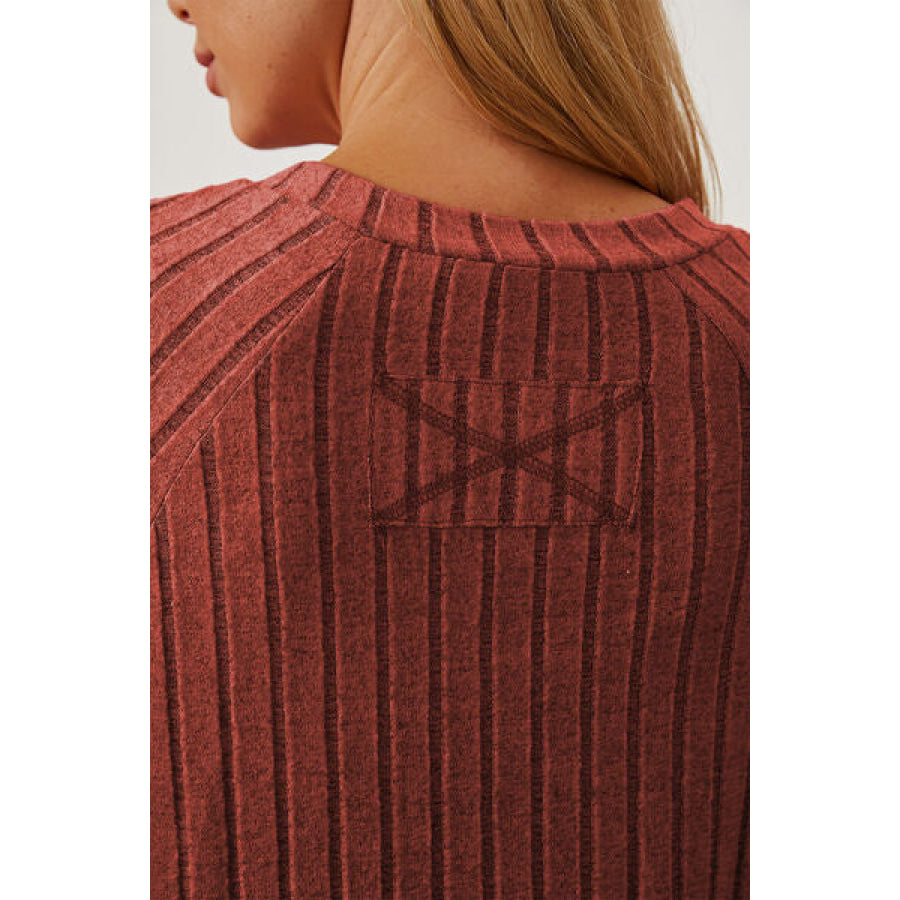 Basic Bae Full Size Ribbed Thumbhole Sleeve T-Shirt Clothing