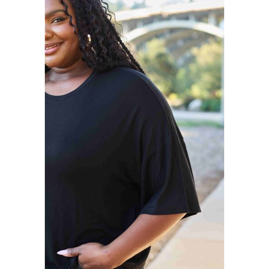 Basic Bae Full Size Round Neck Drop Shoulder T-Shirt Clothing
