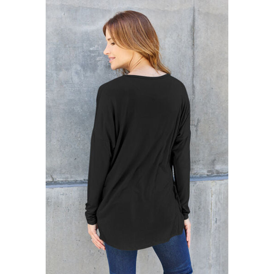 Basic Bae Full Size Round Neck Dropped Shoulder T-Shirt Clothing