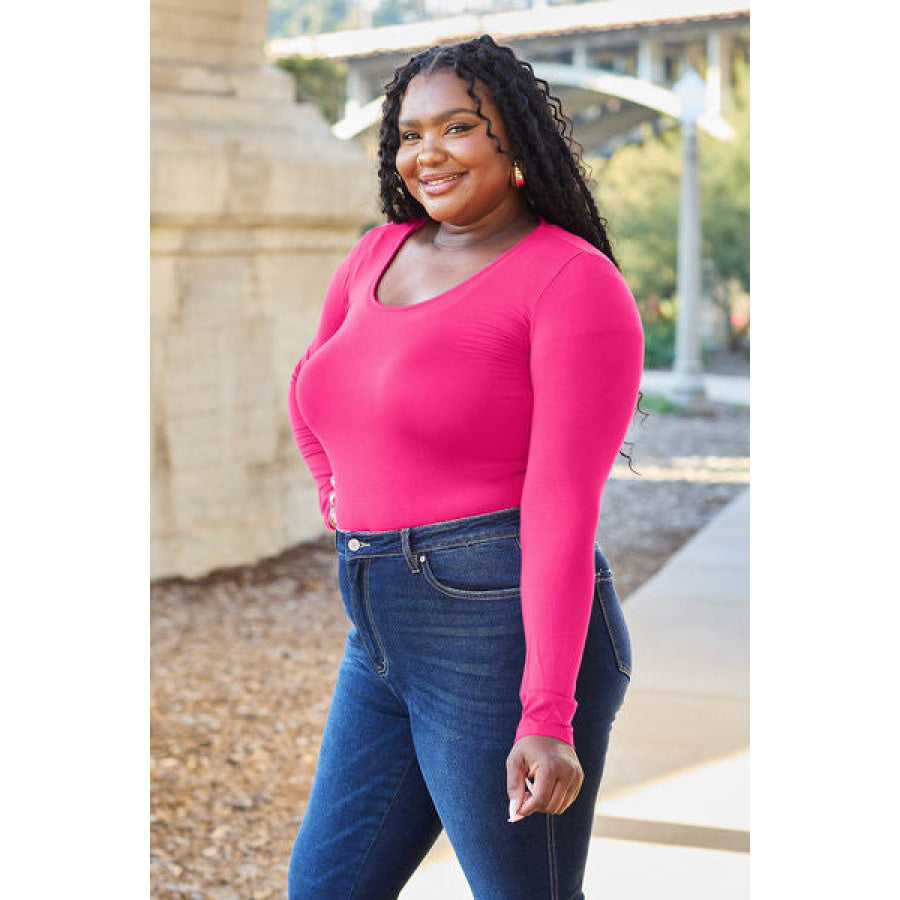 Basic Bae Full Size Round Neck Long Sleeve Bodysuit Clothing