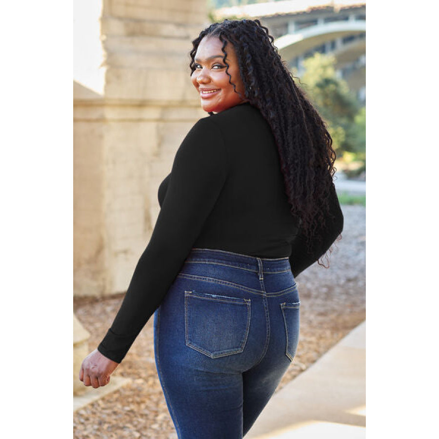 Basic Bae Full Size Round Neck Long Sleeve Bodysuit Clothing