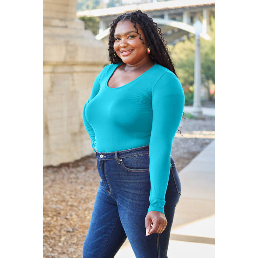 Basic Bae Full Size Round Neck Long Sleeve Bodysuit Clothing