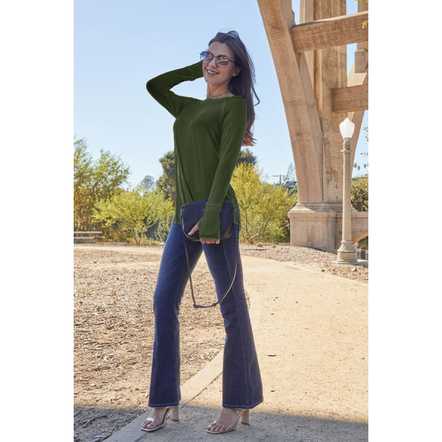 Basic Bae Full Size Round Neck Long Sleeve T-Shirt Clothing