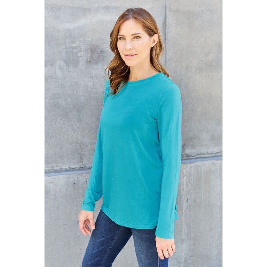 Basic Bae Full Size Round Neck Long Sleeve Top Clothing