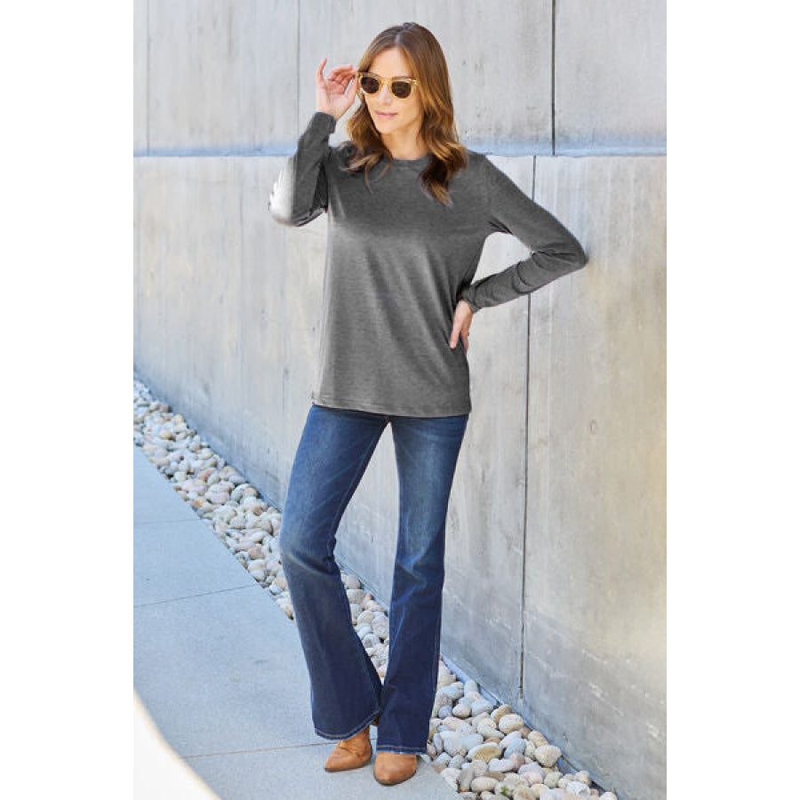 Basic Bae Full Size Round Neck Long Sleeve Top Clothing