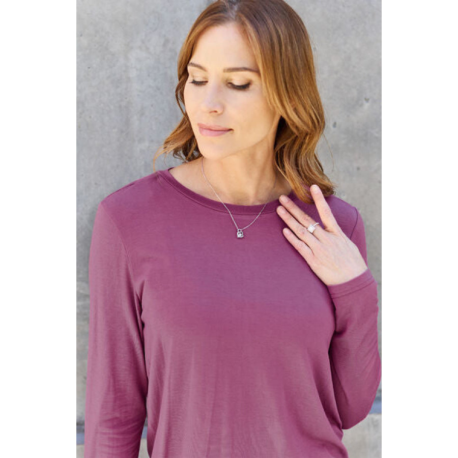 Basic Bae Full Size Round Neck Long Sleeve Top Clothing