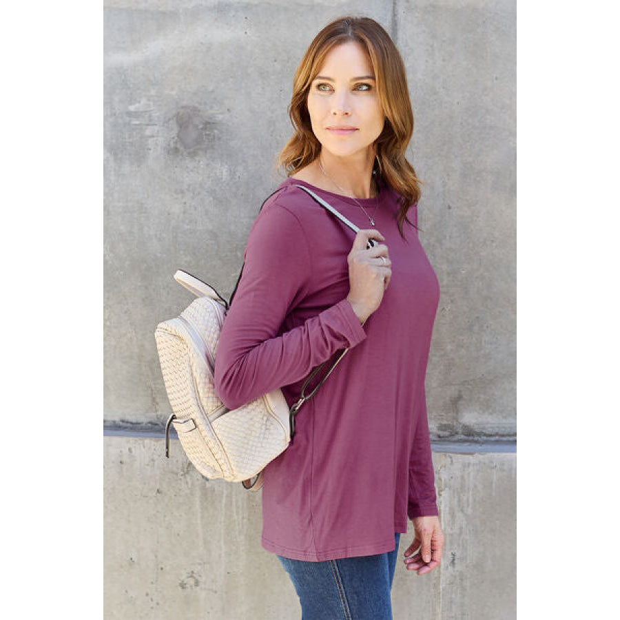 Basic Bae Full Size Round Neck Long Sleeve Top Clothing