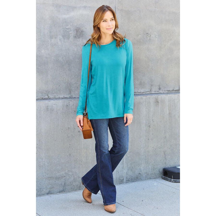 Basic Bae Full Size Round Neck Long Sleeve Top Clothing
