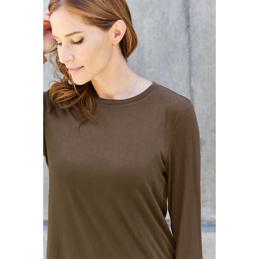 Basic Bae Full Size Round Neck Long Sleeve Top Clothing