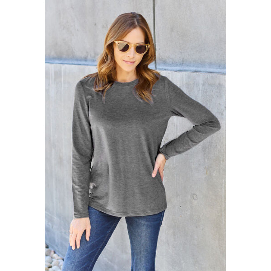 Basic Bae Full Size Round Neck Long Sleeve Top Clothing