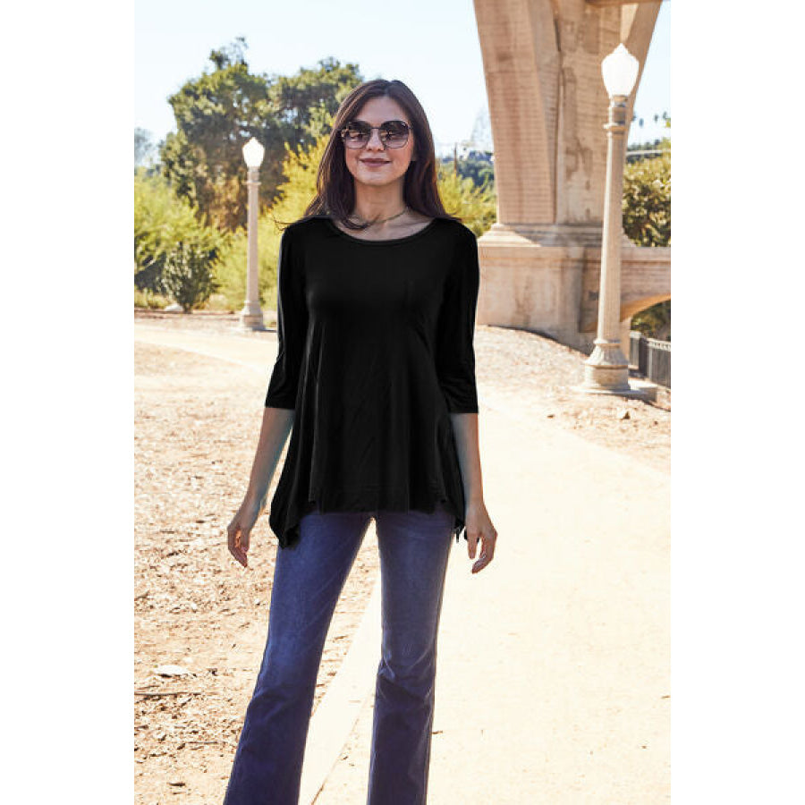 Basic Bae Full Size Round Neck Pocketed T-Shirt Black / S Clothing