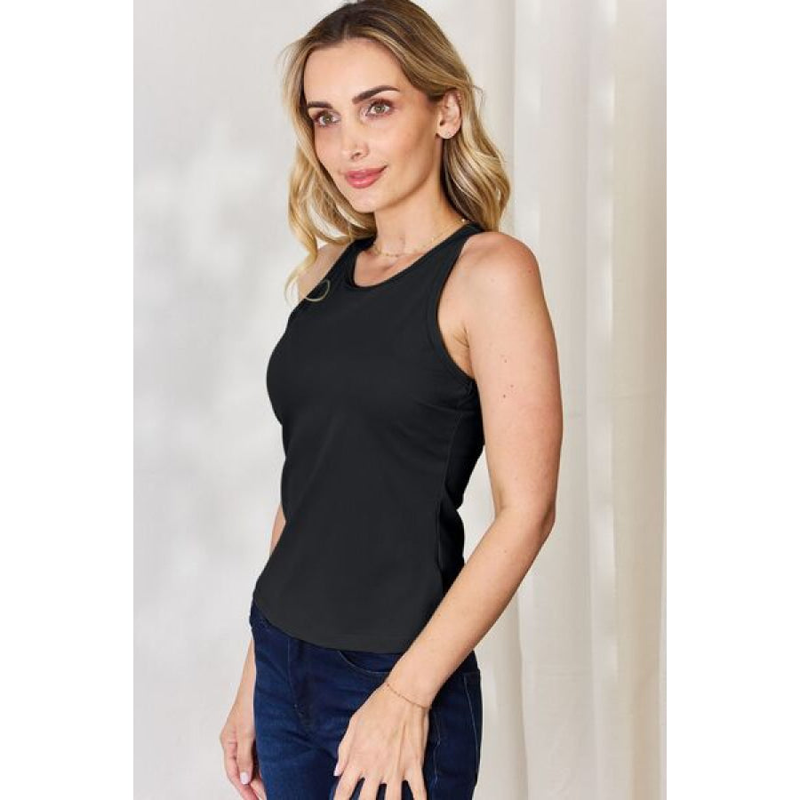 Basic Bae Full Size Round Neck Racerback Tank Black / S Clothing