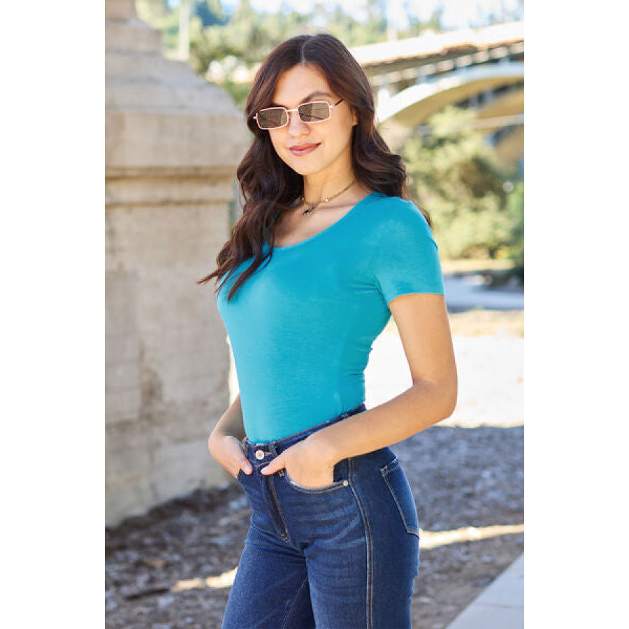 Basic Bae Full Size Round Neck Short Sleeve Bodysuit Clothing