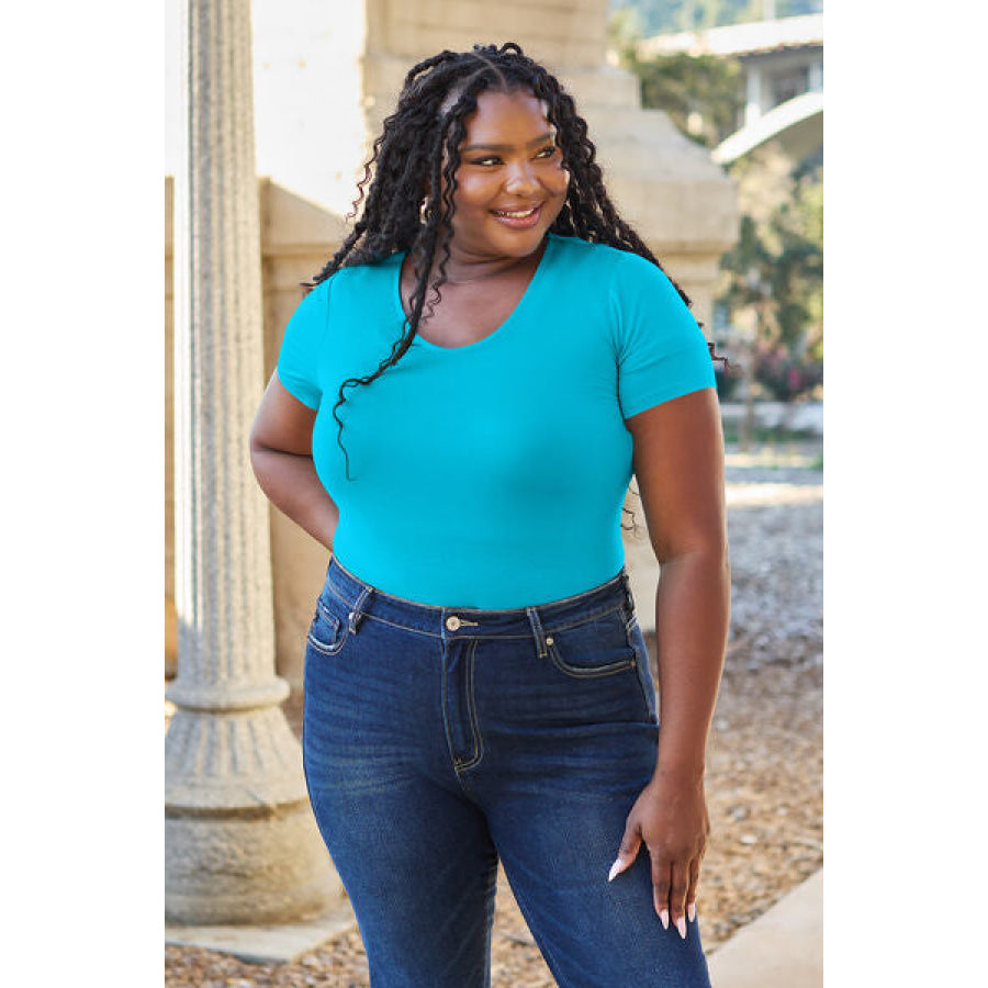 Basic Bae Full Size Round Neck Short Sleeve Bodysuit Clothing