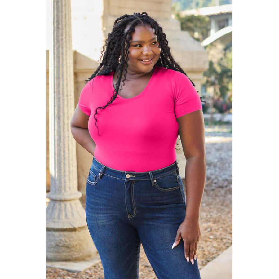 Basic Bae Full Size Round Neck Short Sleeve Bodysuit Clothing