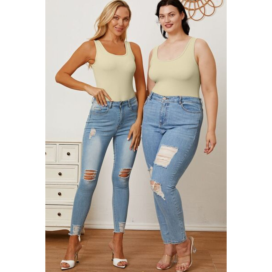 Basic Bae Full Size Square Neck Sleeveless Bodysuit Apparel and Accessories