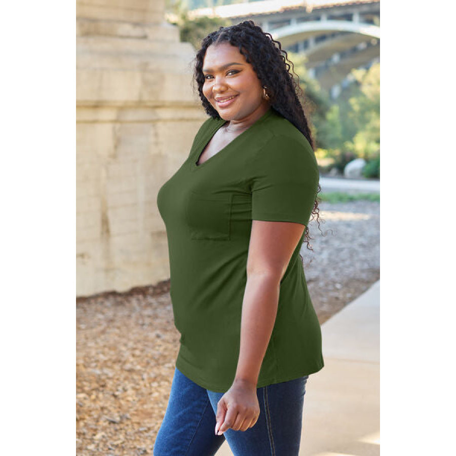Basic Bae Full Size V-Neck Short Sleeve T-Shirt Clothing