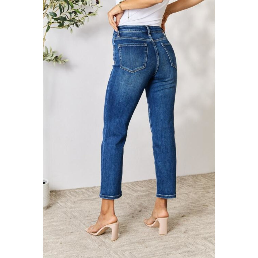 BAYEAS Cropped Straight Jeans Dark / 0(24) Clothing