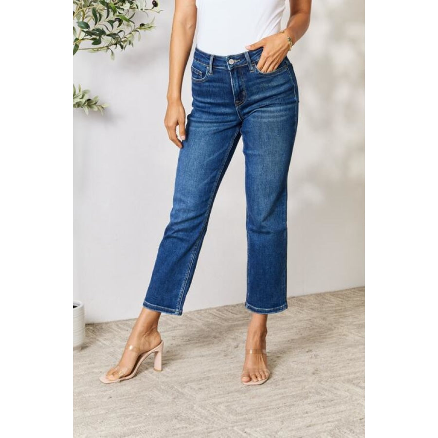 BAYEAS Cropped Straight Jeans Dark / 0(24) Clothing