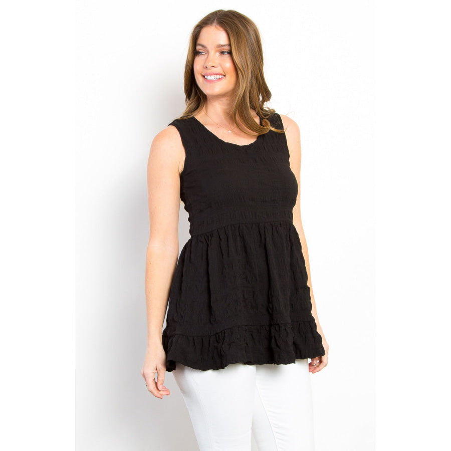 Be Stage Ruffled Sleeveless Babydoll Top Apparel and Accessories
