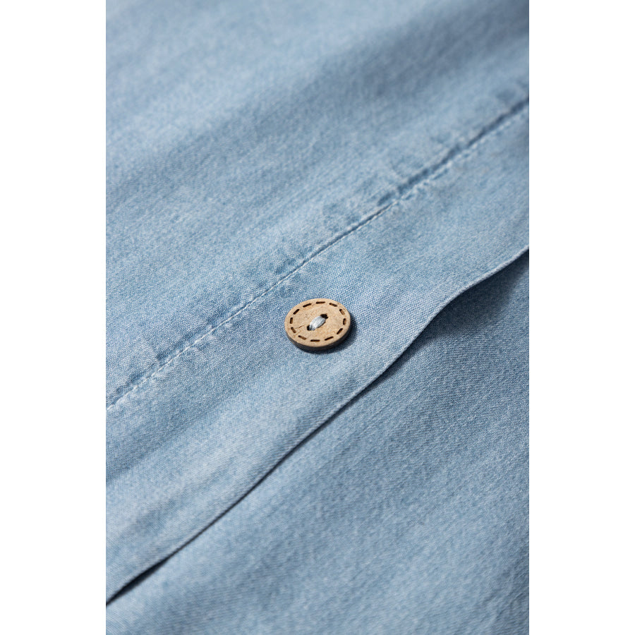 Beau Blue Buttoned Front High Waist Side Pockets Denim Maxi Skirt Bottoms/Skirts & Petticoat