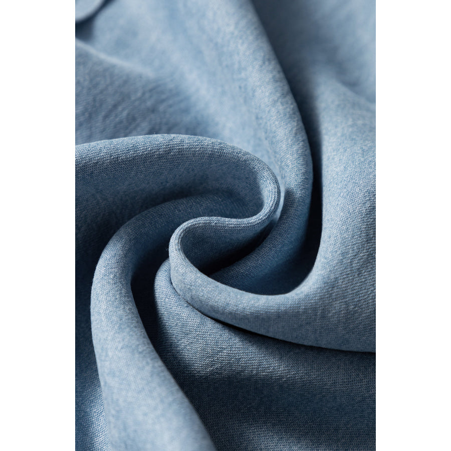 Beau Blue Buttoned Front High Waist Side Pockets Denim Maxi Skirt Bottoms/Skirts & Petticoat